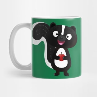 Cute happy skunk cartoon illustration Mug